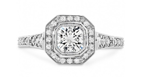 an art deco era inspired engagement ring